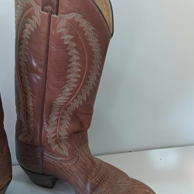 Men's brown JUSTIN style 2563 western boots leather 9