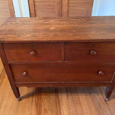 Antique 2 Over 1 Oak Dresser
