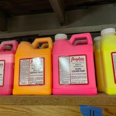 Shelf 11 Inventory Angelus Acrylic Leather Paint 78 Pint Bottles