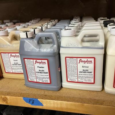 Shelf 13 Inventory Angelus Acrylic Leather Paint 100+ Pint Bottles