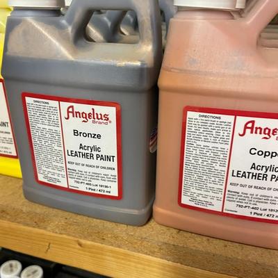 Shelf 13 Inventory Angelus Acrylic Leather Paint 100+ Pint Bottles