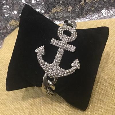 Sailor Anchor Toggle Rhinestone Bracelet