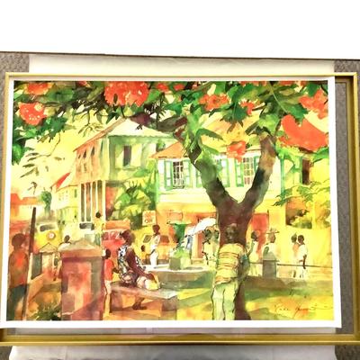 1026 Town Park Scene by Kate Spencer Poster