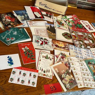 Box of christmas cards and stickers