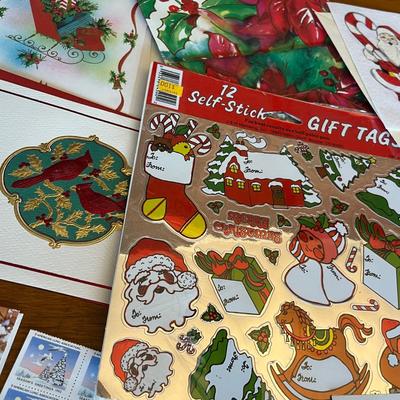 Box of christmas cards and stickers