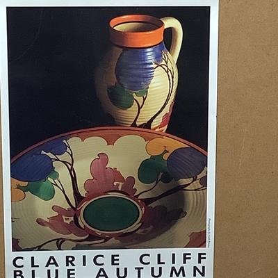 1033 Clarice Cliff Blue Autumn Poster