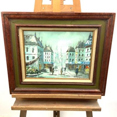 1039 Acrylic Streetscape Original by Minas