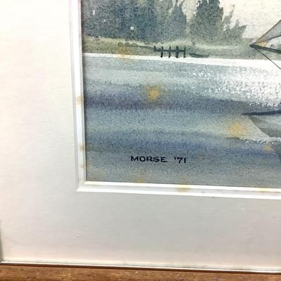 1048 Original Nautical Watercolor Painting Signed Morse 1971