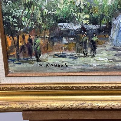 1081 Original Acrylic Market Streetscape by Rabous