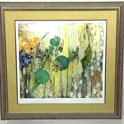 1082 Floral Abstract Signed and Numbered Lithograph 15/230 by Katz