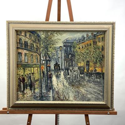 1086 Original Carriage Street Scene Signed