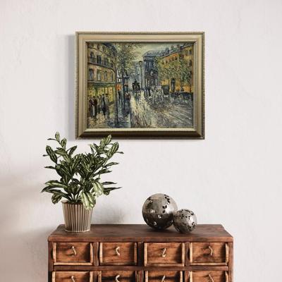 1086 Original Carriage Street Scene Signed