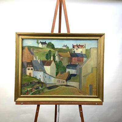 1087 Original Oil on Board Landscape Painting after Emmanuel Meuris