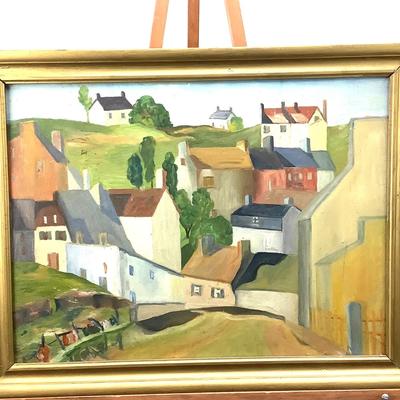 1087 Original Oil on Board Landscape Painting after Emmanuel Meuris
