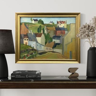 1087 Original Oil on Board Landscape Painting after Emmanuel Meuris