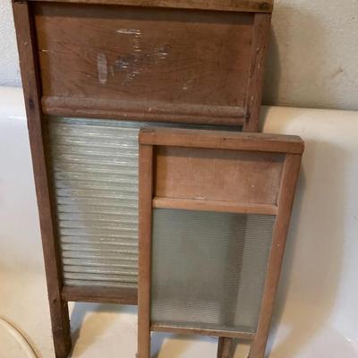 Vintage Glass Wash Boards