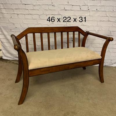 Wood Bench with Fabric Cushion