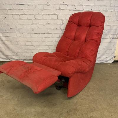 Red Armless Recliner