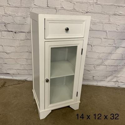 White Side Table with Display Cupboard