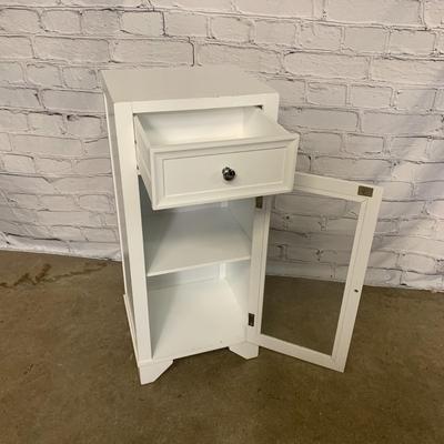 White Side Table with Display Cupboard