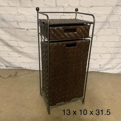 Brown Wicker Hamper with Drawer