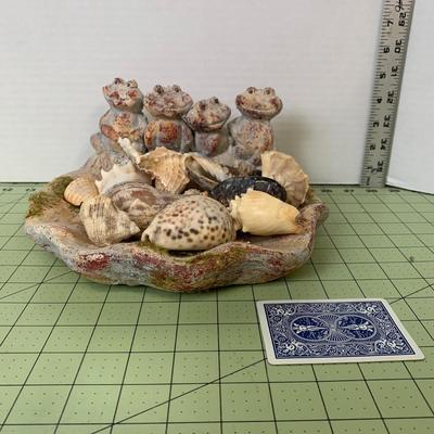 Seashell Assortment with Frog Plate