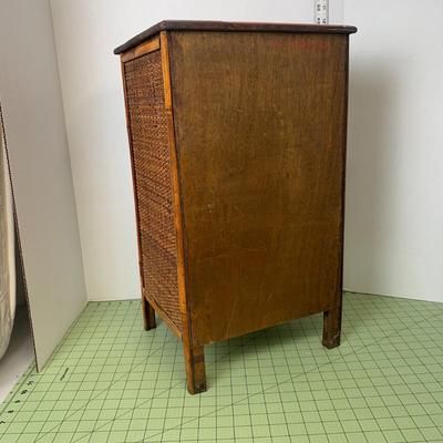 Wooden + Bamboo Nightstand/Side Table with 3-Drawers