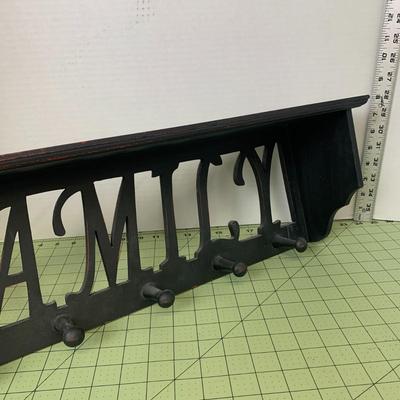 Black Wall Shelf/Rack - FAMILY