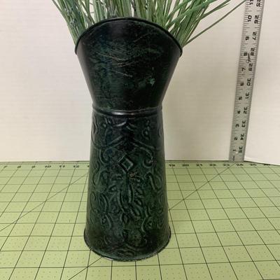 Artificial Lavender with Black Metal Vase