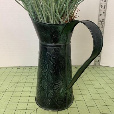 Artificial Lavender with Black Metal Vase