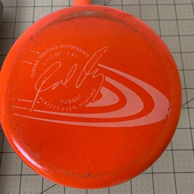Baking Pan and Orange Pot with Lid