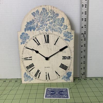 Blue/White Floral Wall Clock