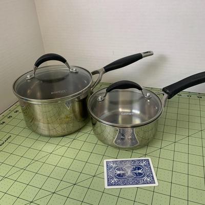 Stainless Pots with Lids 