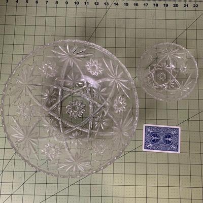 Vintage Cut Glass Bowl and Candy Dish