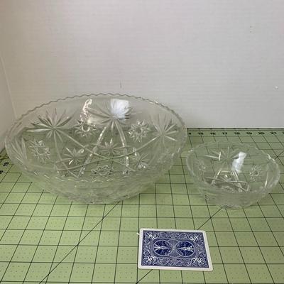 Vintage Cut Glass Bowl and Candy Dish