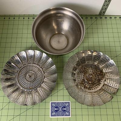 Stainless Mixing Bowl and Steamers