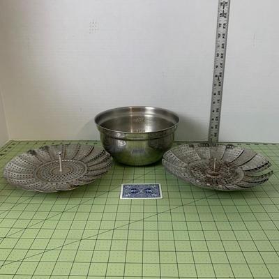 Stainless Mixing Bowl and Steamers