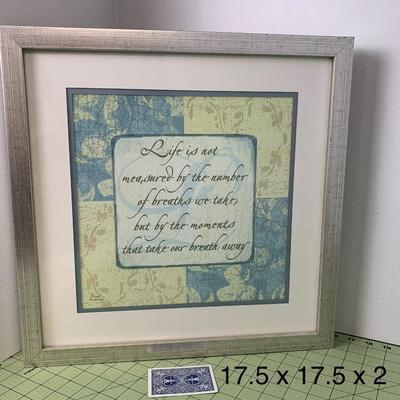Silver Framed Inspirational Quote