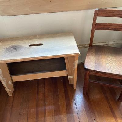 Bench and Kiddie Chair