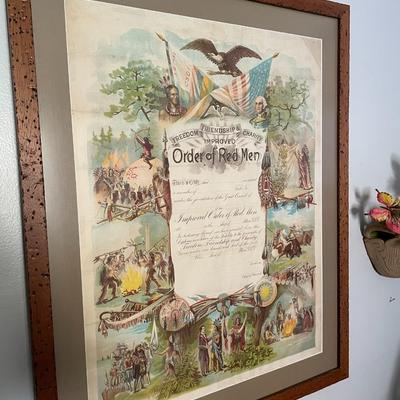 Order of Red Men Vintage Print Framed