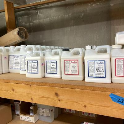 Shelf 23 Inventory Acrylic Finisher 30 Quarts and 52 Pints