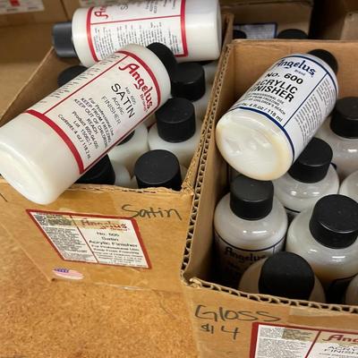 Shelf 24 Inventory Angelus Finisher (150+ Bottles) DeSalter (70+ Quarts) Leather Preparer (18 cans)