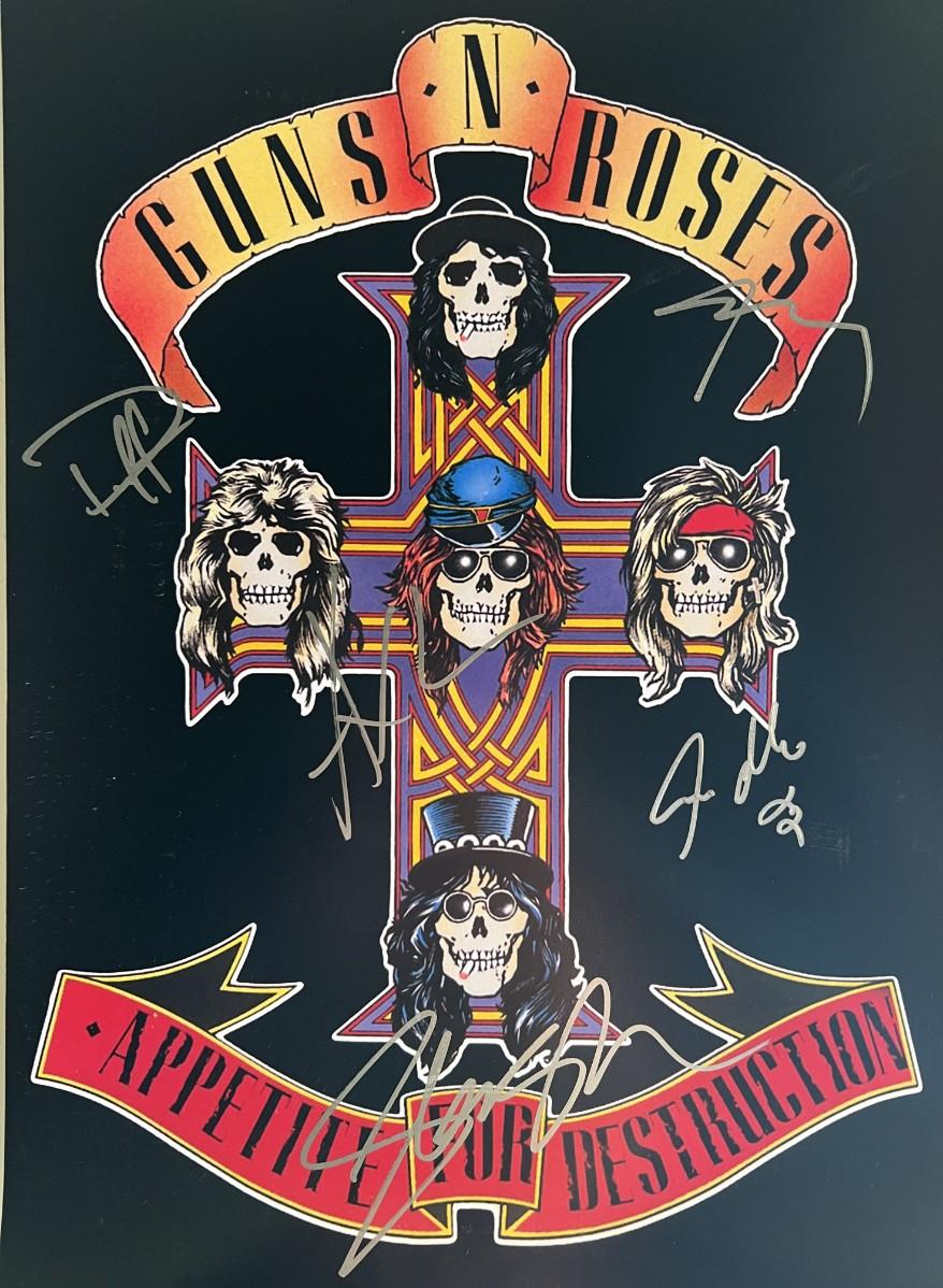 Guns N' Roses band signed mini poster | EstateSales.org