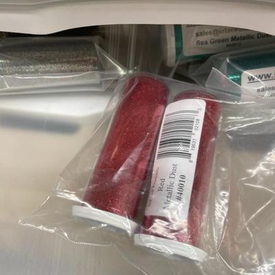 Shelf 33 Inventory InLace Products Granules (82 bottles) & Metalic Dust (45 tubes) & 16 Sample Packs