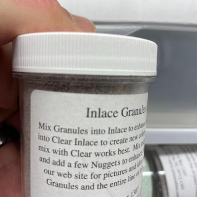 Shelf 33 Inventory InLace Products Granules (82 bottles) & Metalic Dust (45 tubes) & 16 Sample Packs