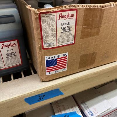 Shelf 36 Inventory Angelus Suede Dye & Dressing 125+ Pint Bottles