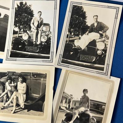 INTERESTING GROUP OF 11 SNAPSHOT PHOTOS FROM 1932 OF CARS AND PEOPLE