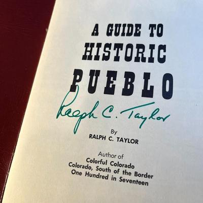 "A GUIDE TO HISTORIC PUEBLO" COLORADO BOOKLET SIGNED BY AUTHOR