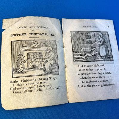 ANTIQUE LITTLE BOOKLET "THE COMIC ADVENTURES OF OLD MOTHER HUBBARD"