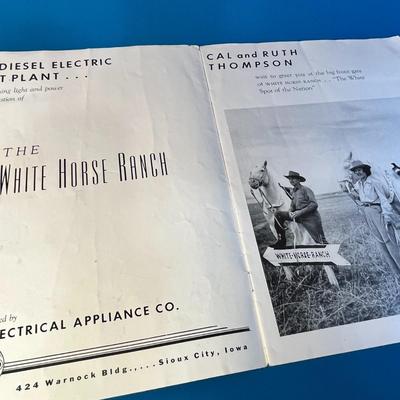 1946 "RANCH IN WHITE" & "WHITE HORSE TROUPE" ADVERTISING BOOKLET 